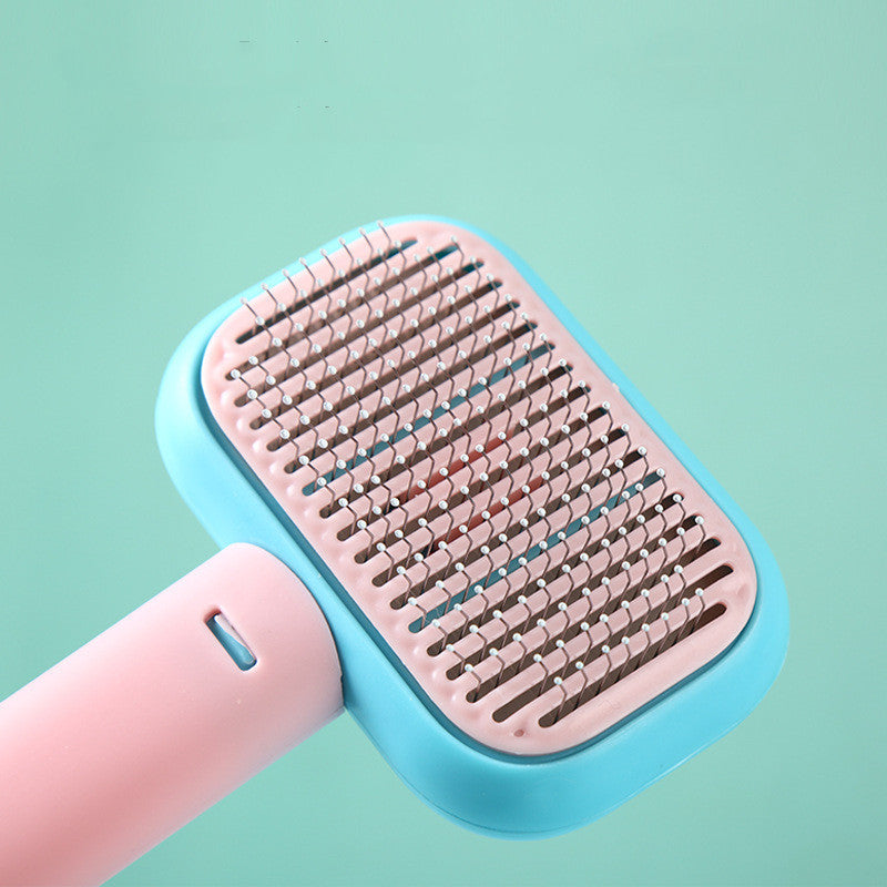 Self-cleaning pet brush