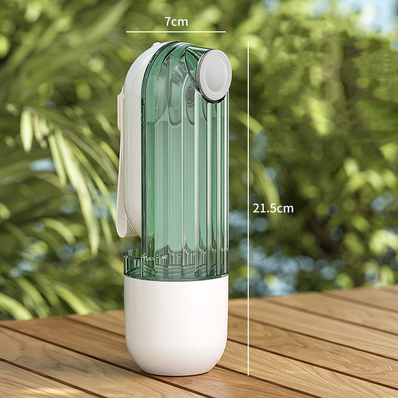 botella portatil para mascotas verde