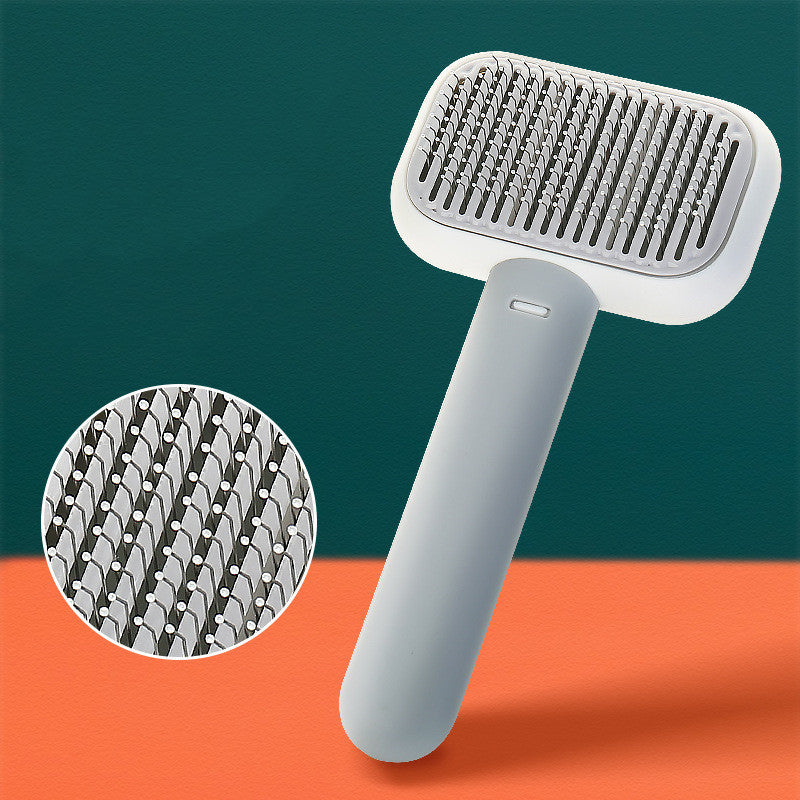 Self-cleaning pet brush