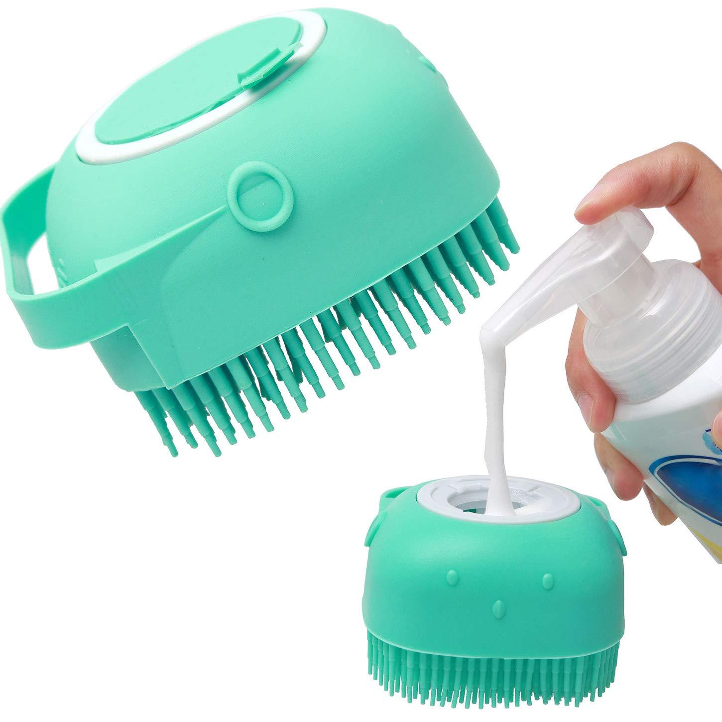 Cepillo exfoliante y dispensador de jabon jabón  para mascotas.