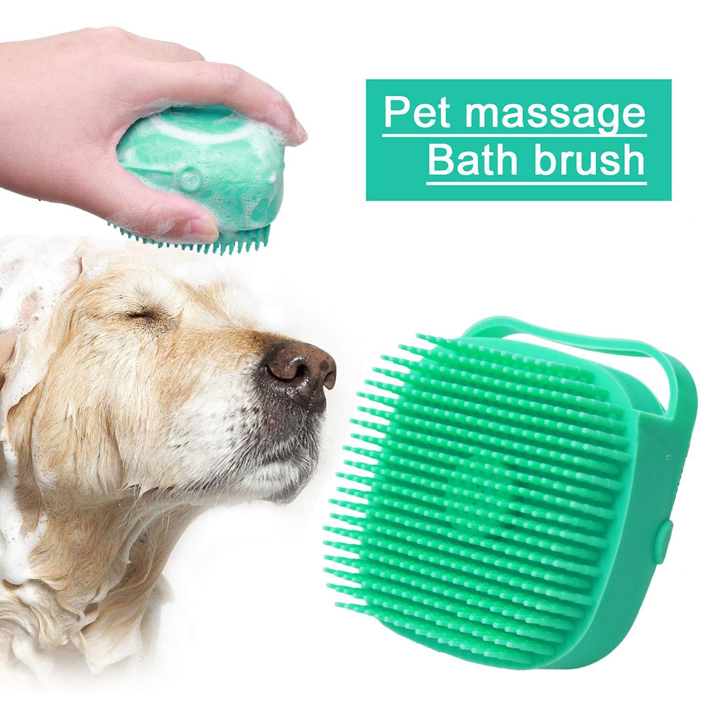Cepillo exfoliante y dispensador de jabon jabón  para mascotas.