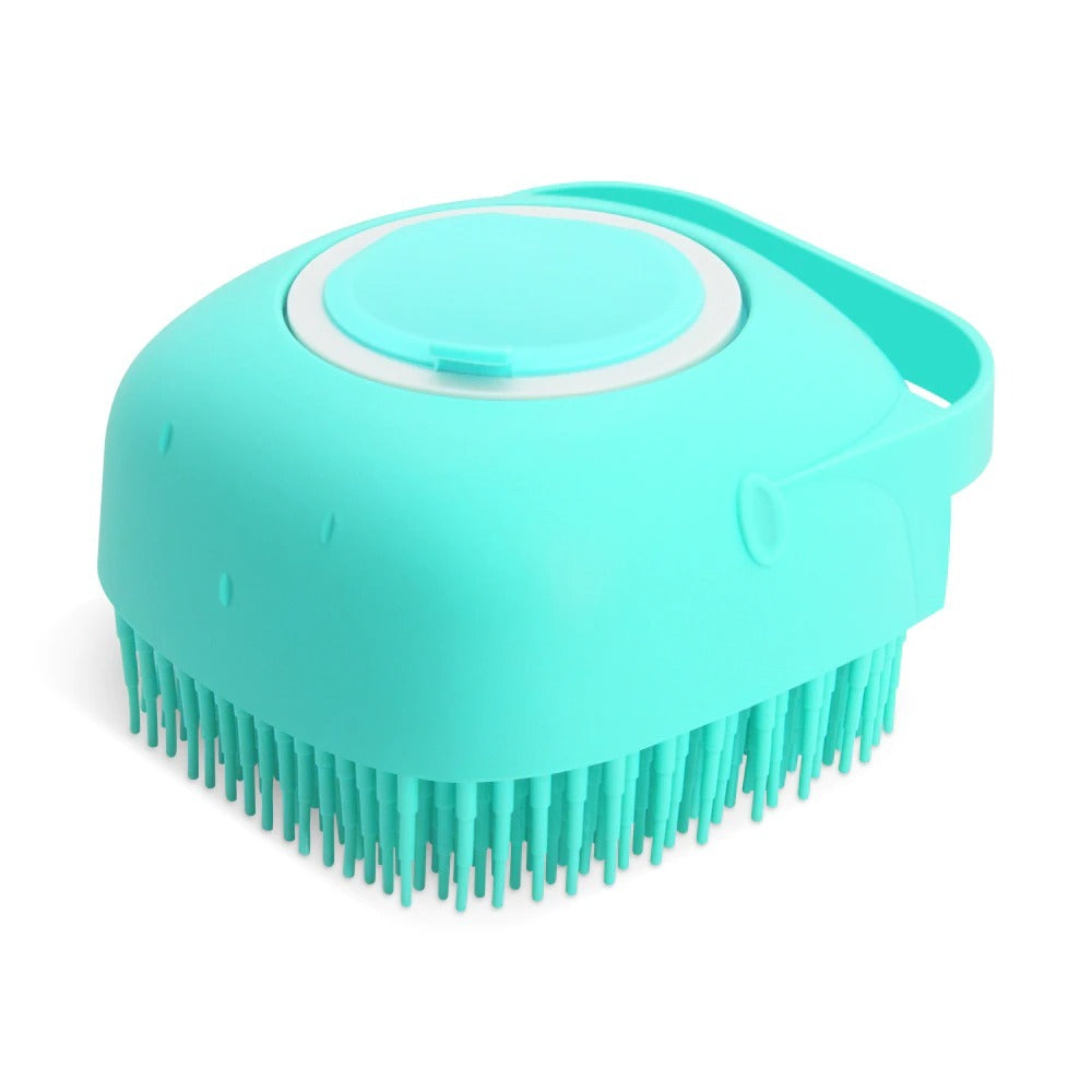 Cepillo exfoliante y dispensador de jabon jabón  para mascotas.
