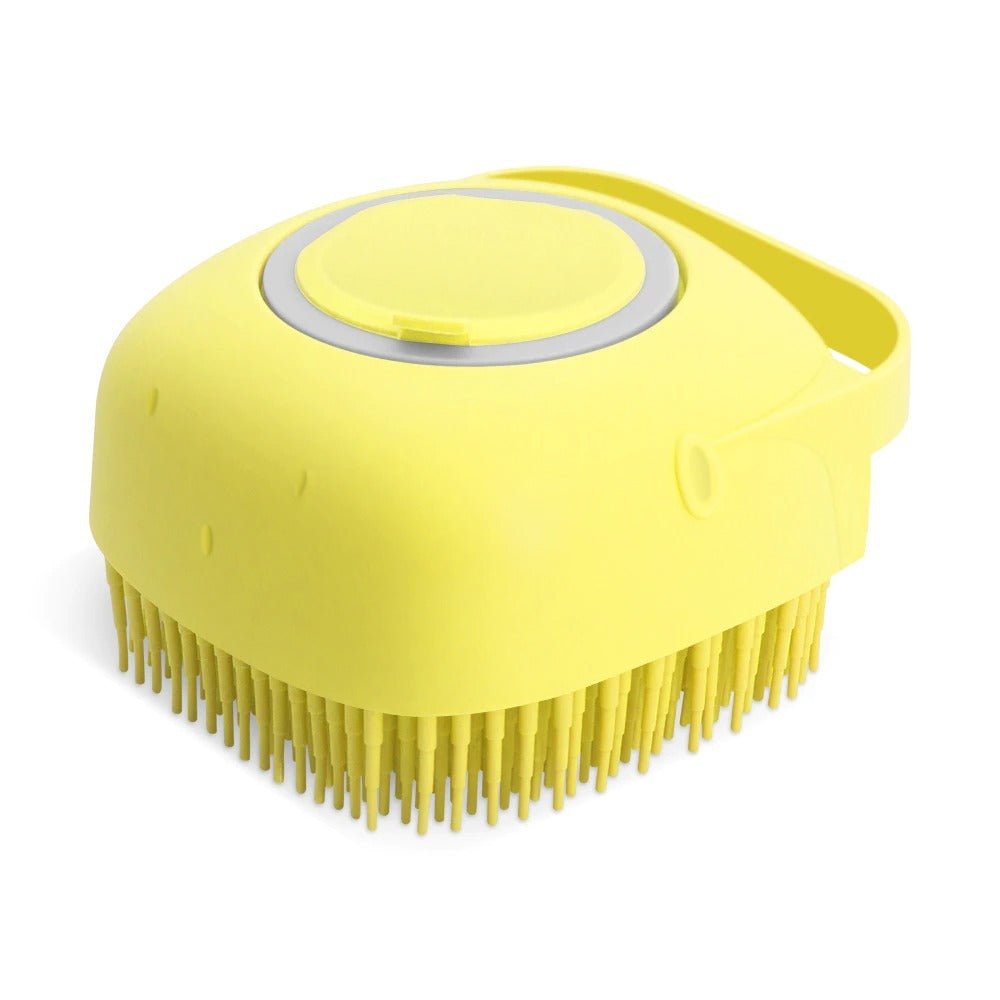 Cepillo exfoliante y dispensador de jabon jabón  para mascotas.