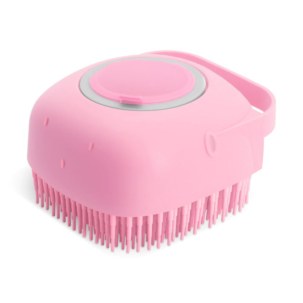 Cepillo exfoliante y dispensador de jabon jabón  para mascotas.